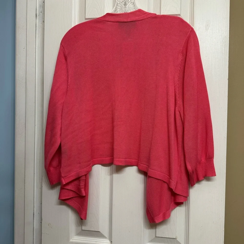 NWT Lane‎ Bryant Open Front Drape Shrug Cardigan Cabo Coral Pink Size 14/16 - Picture 15 of 15